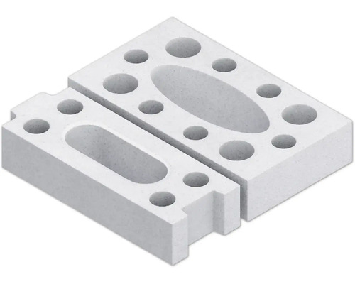 Dva pórobetonové bloky s vybráními