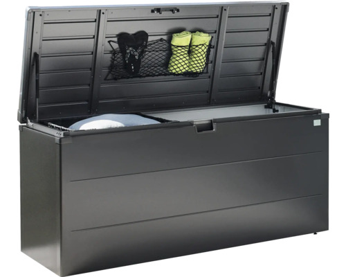 Otevřený obdélníkový úložný box pro venkovní použití s úložným prostorem