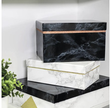 Stoh dekorativních úložných boxů s mramorovým vzorem