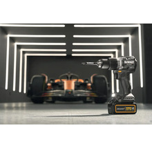 Aku příklepová vrtačka DeWalt McLaren DCD85MM2T-QW 18V včetně 2x aku 18V XR 4,0Ah, nabíječky a kufru TSTAK