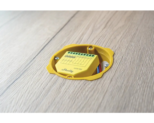 Logo stmívače Shelly v zapuštěné krabici