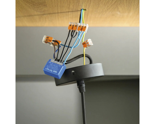 Zapojení lampy s Wago svorkami a Shelly modulem