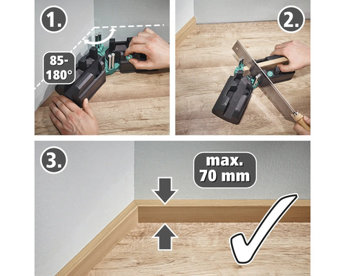 Návod k použití pokosnice pro řezání soklových lišt