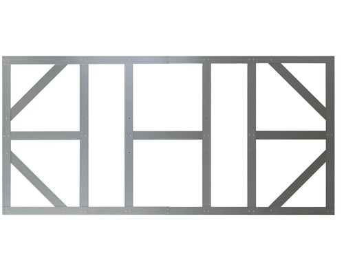 Kovový rám s obdélníkovými a diagonálními vzpěrami pro stavební projekty