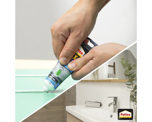 Aplikace montážního lepidla z tuby v koupelně