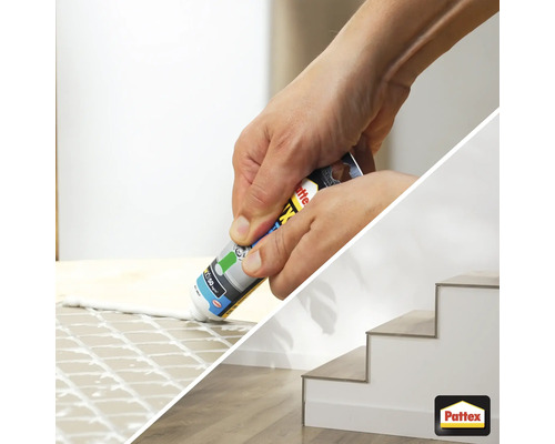Aplikace montážního lepidla Pattex na dlaždice a schody