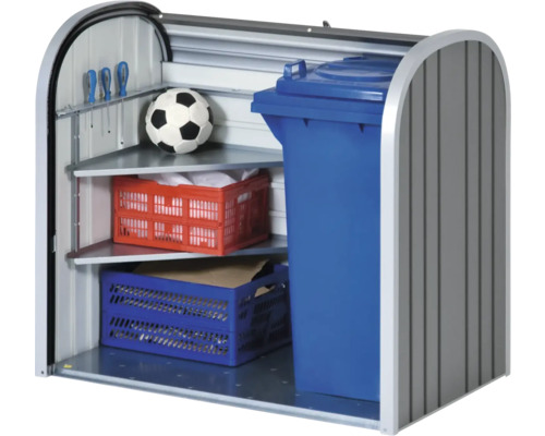 Kontejner na odpadky s policemi pro uložení věcí a popelnice