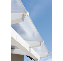 Detail terasového zastřešení s polykarbonátovými deskami