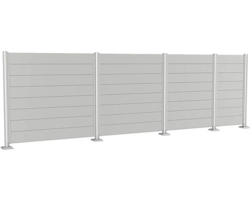 Zástěna na ochranu soukromí z vodorovných lamel a sloupků