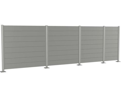 Zástěna ze vodorovných panelů s kovovými sloupky