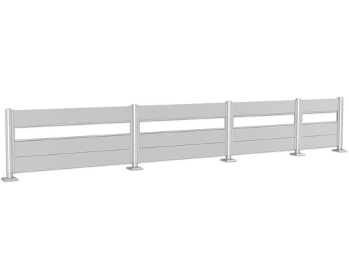 Plotový prvek se sloupky a upevněním k zemi