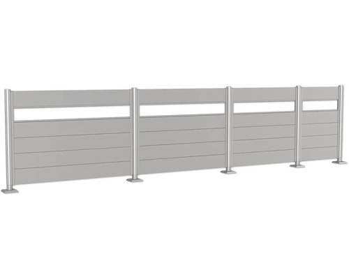 Zástěna pro soukromí z horizontálních prvků a sloupků