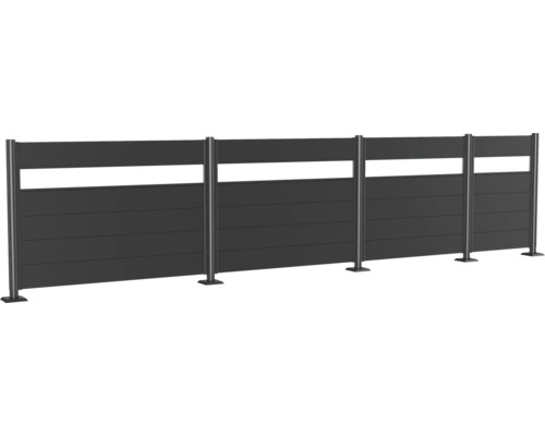 Zástěna s vodorovnými lamelami a sloupky