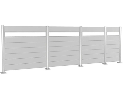 Zástěna s vodorovnými lamelami a sloupky