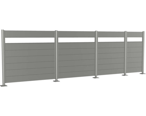 Hliníkový plot s horizontálními lamelami a sloupky