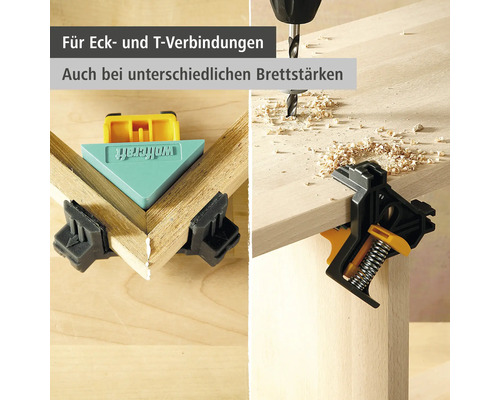 Rohové svorky pro spojování obrobků v úhlu a jako T-spoj