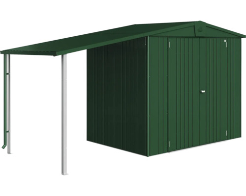 Kovový zahradní domek s přístavbou