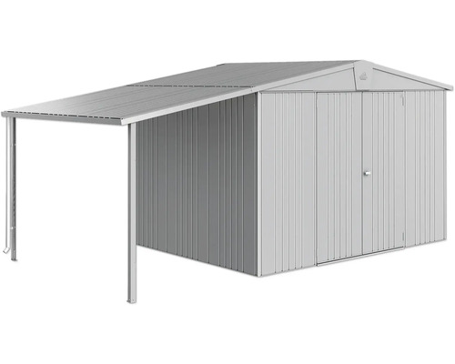 Kovový zahradní domek s přístavkem