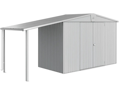 Kovový zahradní domek s přístavkem