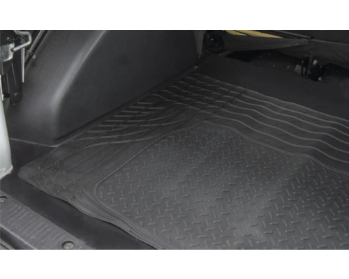 Černá gumová podlahová rohož do interiéru vozidla s vroubkovaným vzorem
