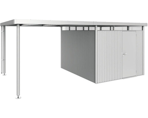 Kovový přístřešek pro auto s úložným prostorem pro zahradní nářadí a nástroje