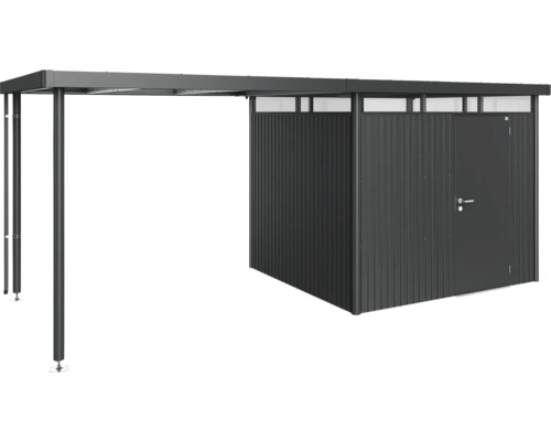 Kovový zahradní domek s přístavkem