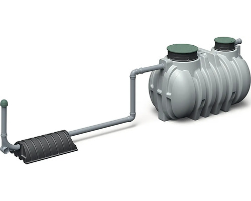 Systém odpadních vod se septikem a potrubím