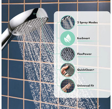 Sprchová hlavice se dvěma režimy proudu, EcoSmart, FlexPower, QuickClean Plus a funkcí Universal Fit