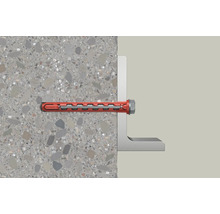 Upevnění úhelníkového profilu pomocí kotevního šroubu v betonové stěně