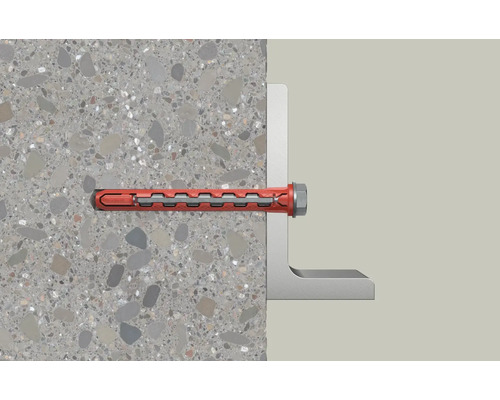 Upevnění úhelníkového profilu pomocí kotevního šroubu v betonové stěně