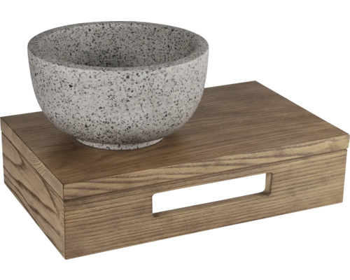 Dekorační mísa na dřevěném podnosu