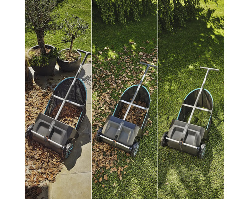 Zametač Gardena pro sběr listí na zahradě.