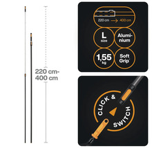 Teleskopická násada, délka 220 až 400 centimetrů s měkkým úchopem