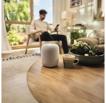 Reproduktor na stole v obývacím pokoji