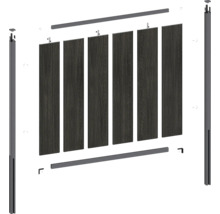 Stavebnice terasového plotu s plotovými latěmi a rámem pro montáž