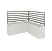 Rohový truhlík s ochranou soukromí z vodorovných lamel