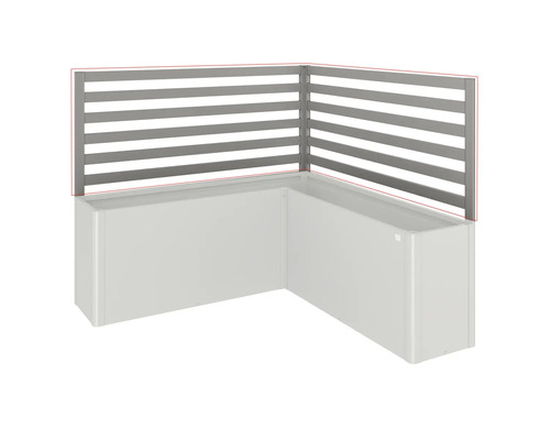 Rohový truhlík s ochranou soukromí z vodorovných lamel