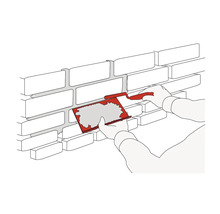 Ilustrace: Spáry cihlové stěny jsou vyplněny spárovací deskou