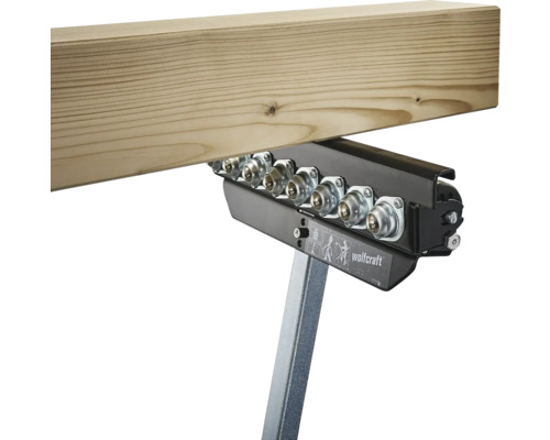 Válečková podpěra Wolfcraft s dřevěnou deskou