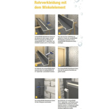 Návod na obložení trubek s rohovými prvky v šesti krocích.