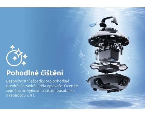 Rozložený pohled na čistič bazénů