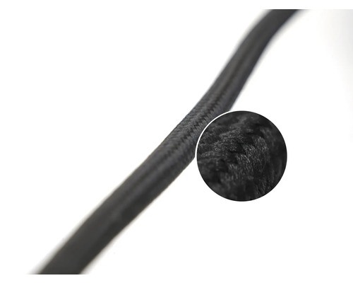 Textilní kabel s detailním záběrem textilní struktury