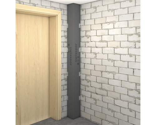 Roh místnosti s vnitřní izolací a cihlovou zdí