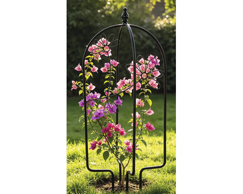 Mříž na popínavé rostliny do květináče Lafiora pták na větvičce 26 x 61 cm černá