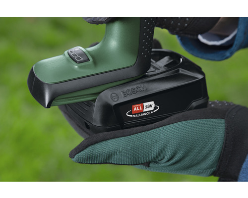 Logo společnosti Bosch. Baterie Bosch 18 V se symbolem Power for All Alliance.