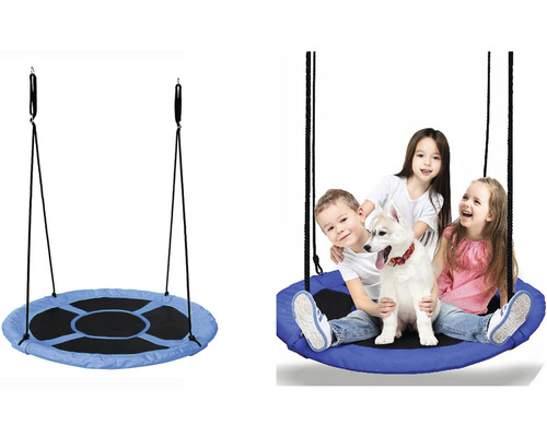 Kulatá houpačka s dětmi a psem