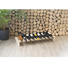 Regál na vína na 9 lahví dřevěný 3,6x92x10 cm borovice, stohovatelný