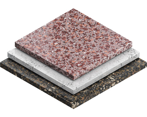 Dekorativní desky v různých provedeních naskládané na sobě