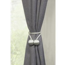 Šedý závěs s magnetickou sponou