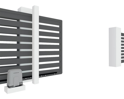 Posuvná brána s pohonem brány a sloupky